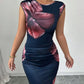 Floral Print Sleeveless Bodycon Maxi Dress
