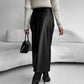 Autumn And Winter European And American Retro Leather Leather Skirt Split Skirt