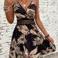 New Women's Elegant Lace Patchwork Suspender Dress - Sexy Body-Hugging, Short Printed Skirt