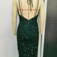 Backless Sequined Suspender Dress Women