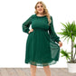Women's Floral Cutout Chiffon Elegant Long Sleeve Fashion Dress