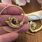 Boho Spiral Shell Hoops - Swirl-Pattern Brass Earrings with Ethnic Touch.