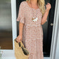Sandra | Round Neck Polka Dot Print Midi Dress