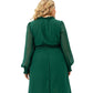 Women's Floral Cutout Chiffon Elegant Long Sleeve Fashion Dress