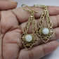 Mandala Brass Earrings with Gemstone Drop - Elegant boho-style brass earrings.