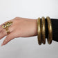 Etched Tribal Boho Brass Bangles - Thick, engraved bangles