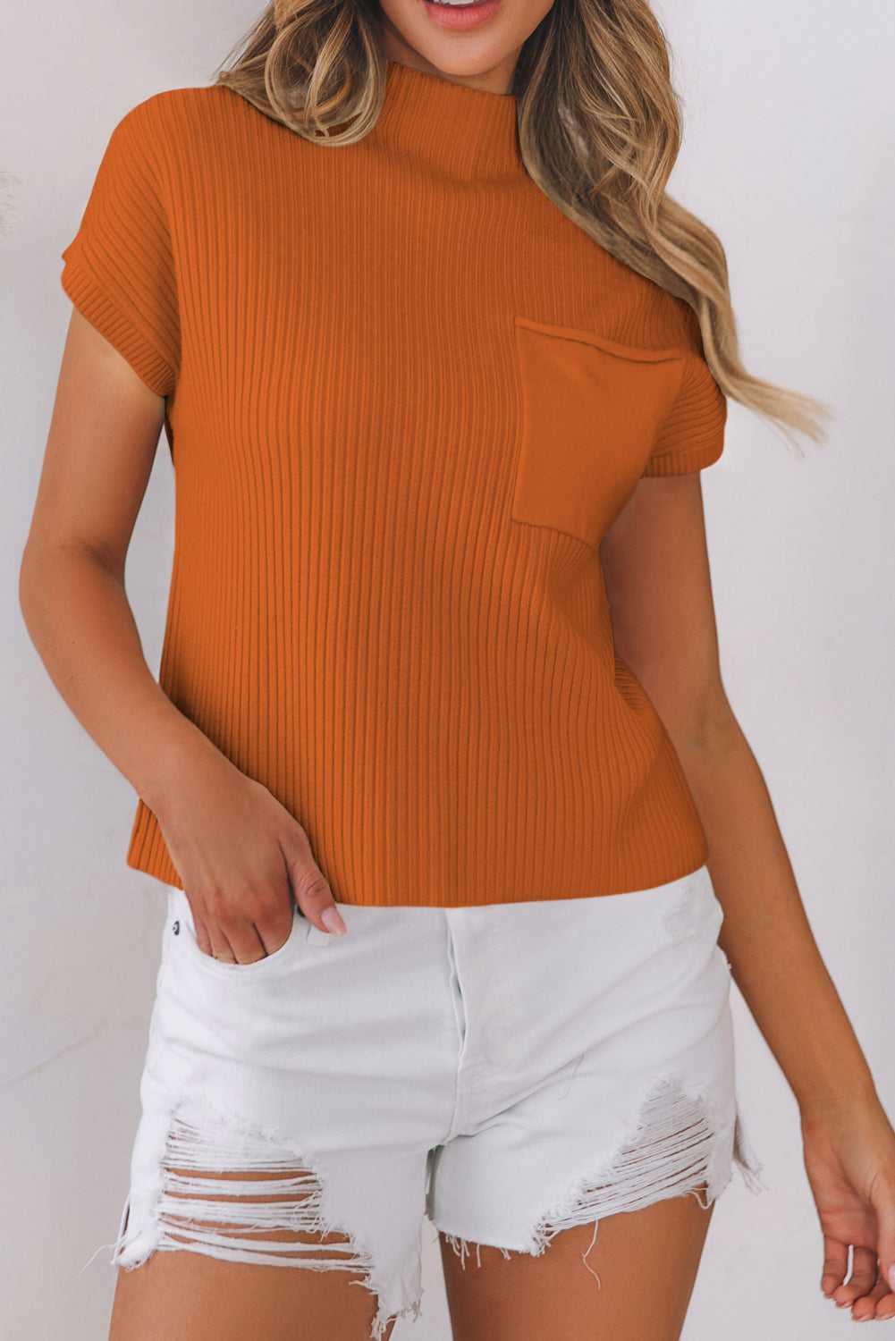 Cozy Oatmeal Sweater Dress - Ribbed Knit with Pockets