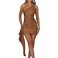 One-shoulder Sleeveless Mini Dress Sexy Slim Backless Skirt Party Wedding Dresses Womens Clothing