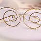 Orbit Spiral Hoops - Abstract Brass Wire Earrings in Artistic Spiral Shape.
