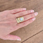 Handcrafted Brass Adjustable Rings with Moonstone – Ethnic Boho Design.