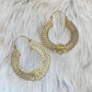 Golden/Sliver Lotus Filigree Hoops - Intricate Mandala-Inspired Brass Statement Earrings.