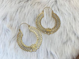 Golden/Sliver Lotus Filigree Hoops - Intricate Mandala-Inspired Brass Statement Earrings.