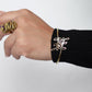 Leaf Motif Brass Adjustable Bracelet - Open cuff bracelet with a delicate leaf design—lightweight and nature-inspired.