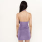 Viola Lilac Gathered Mini Bodycon Dress