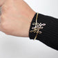 Leaf Motif Brass Adjustable Bracelet - Open cuff bracelet with a delicate leaf design—lightweight and nature-inspired.