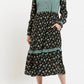 Louche Elsie Posy Patchwork Print Tiered Long Sleeve Midi Dress