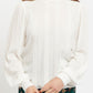 Enni Lace Trim Long Sleeve Blouse