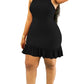 Ruffle Hem Crew Neck Slim Elegant Sleeveless Party Dress