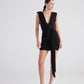 Uma Black Ruched Mini Dress