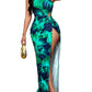 Women's Elegant And Sexy Off-Shoulder Printed Dress