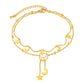 Cassia Luxe 18k Gold Double Layer Celestial Moon and Star Gold Anklet