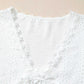 White Guipure Lace Frill Sleeve Blouse