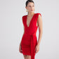 Uma Red Ruched Mini Dress