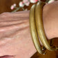 Minimal Solid Brass Torque Bangles – Vintage Rustic Gold Open Cuffs.