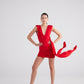 Uma Red Ruched Mini Dress