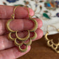 Antique Gold Crescent Layered  Hoops - Boho Earrings