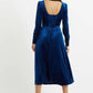Louche Fabrice Velvet Deep Back Long Sleeve Midi Dress