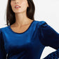 Louche Fabrice Velvet Deep Back Long Sleeve Midi Dress
