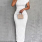 Textured Single Shoulder Bodycon Maxi Dress
