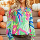 Abstract Elegance Button-Up Blouse