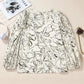 Abstract Elegance Puffed Sleeve Blouse