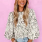 Abstract Elegance Puffed Sleeve Blouse
