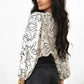 Abstract Elegance Puffed Sleeve Blouse