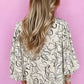 Abstract Elegance Puffed Sleeve Blouse