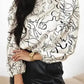 Abstract Elegance Puffed Sleeve Blouse