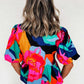 Abstract Floral Babydoll Blouse