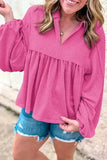 Feminine Silhouette Corded Blouse