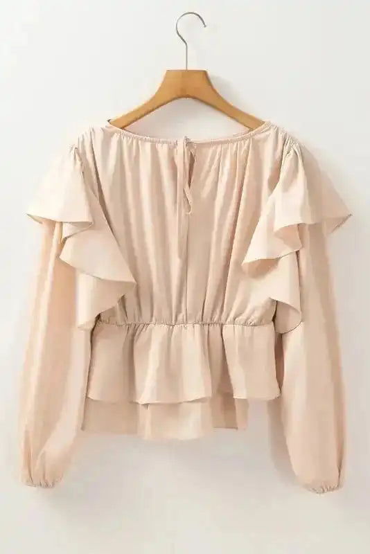 Elegant Ruffled Peplum Blouse