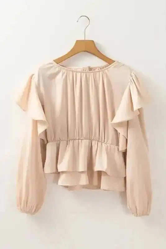 Elegant Ruffled Peplum Blouse