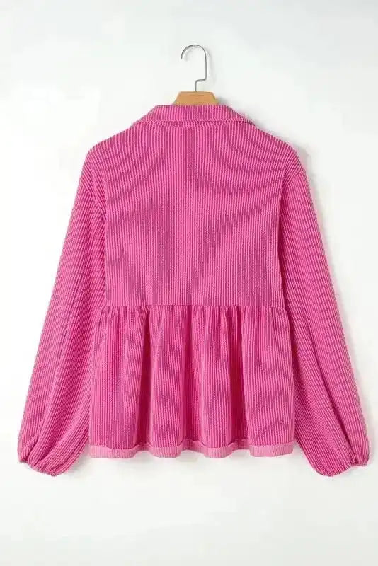 Feminine Silhouette Corded Blouse