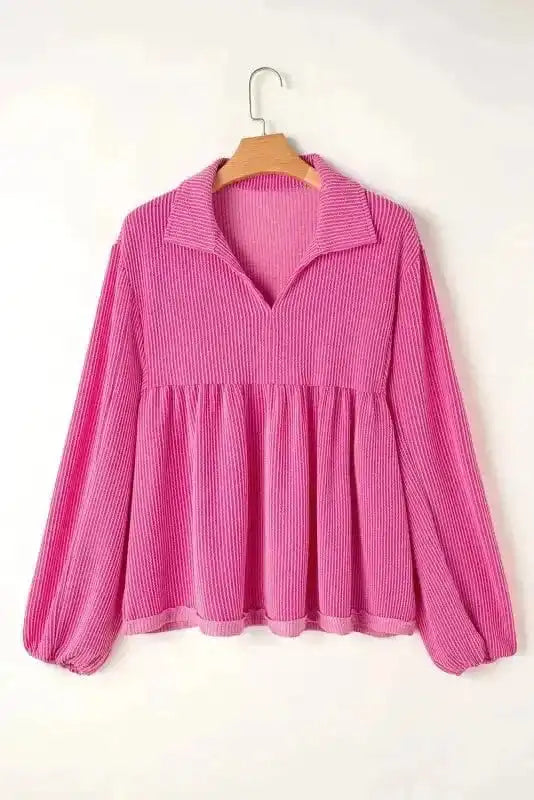 Feminine Silhouette Corded Blouse