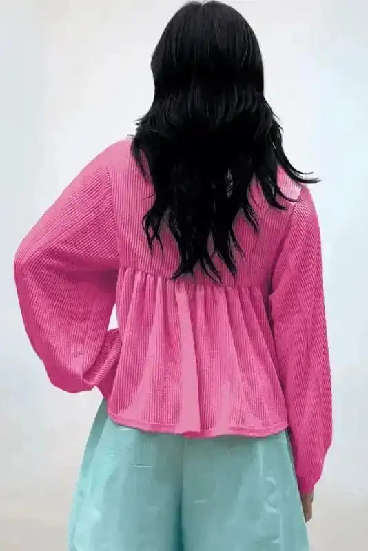 Feminine Silhouette Corded Blouse