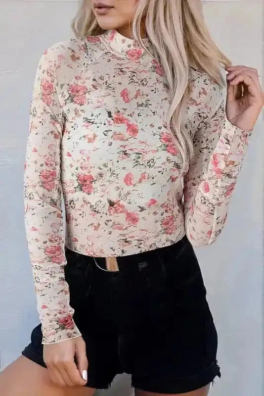 Floral Aura Mesh Blouse