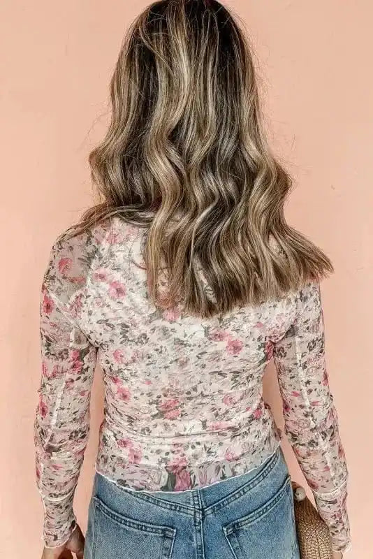 Floral Aura Mesh Blouse