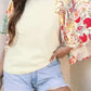 Floral Fusion Beige Blouse