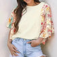 Floral Fusion Beige Blouse